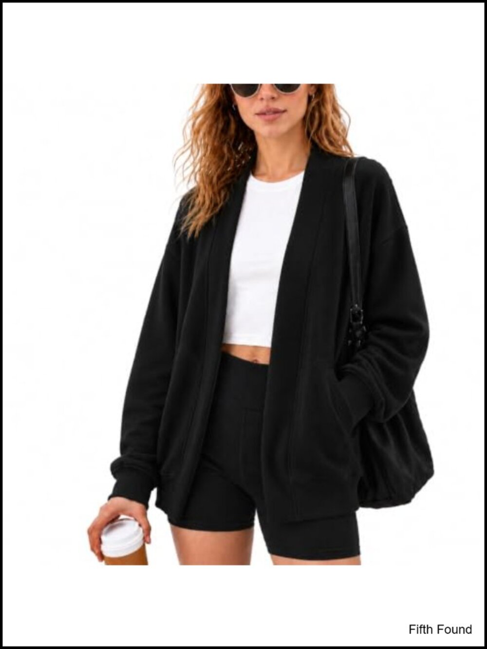 Oversized Cotton Blend Open Front Cardigan Lightweight Sweatshirt Cardigan with